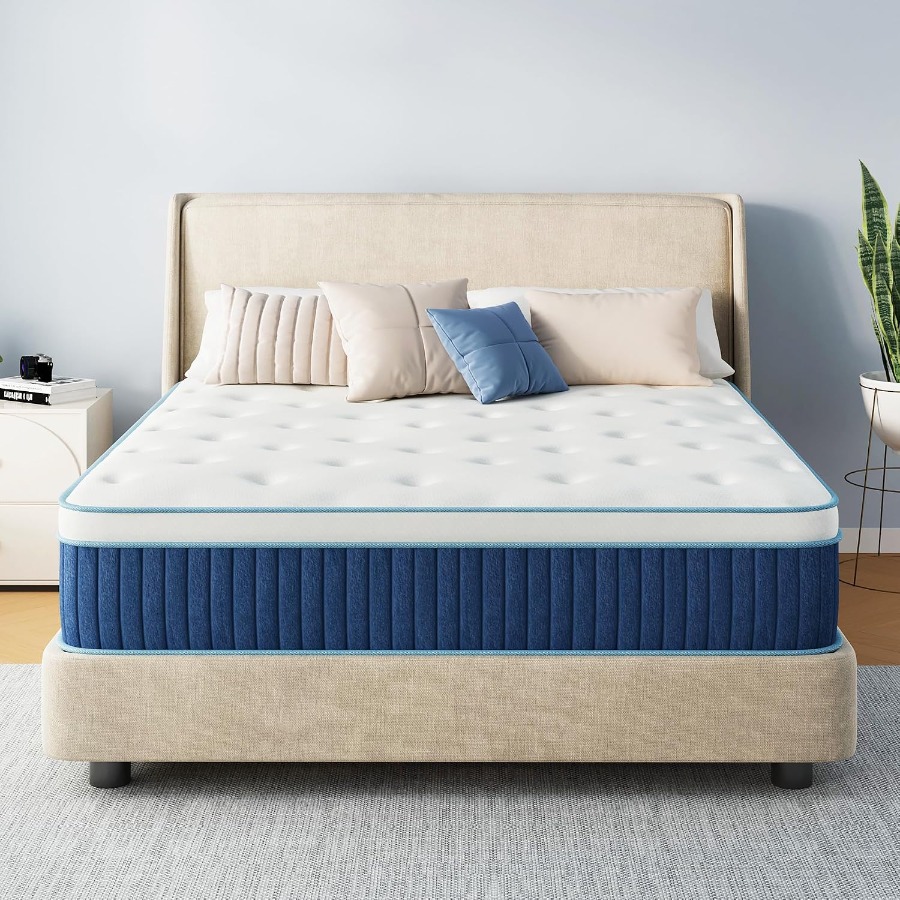 Memory Foam Mattress In A Box Queen - 12 Inch Queen Hybrid Mattress in