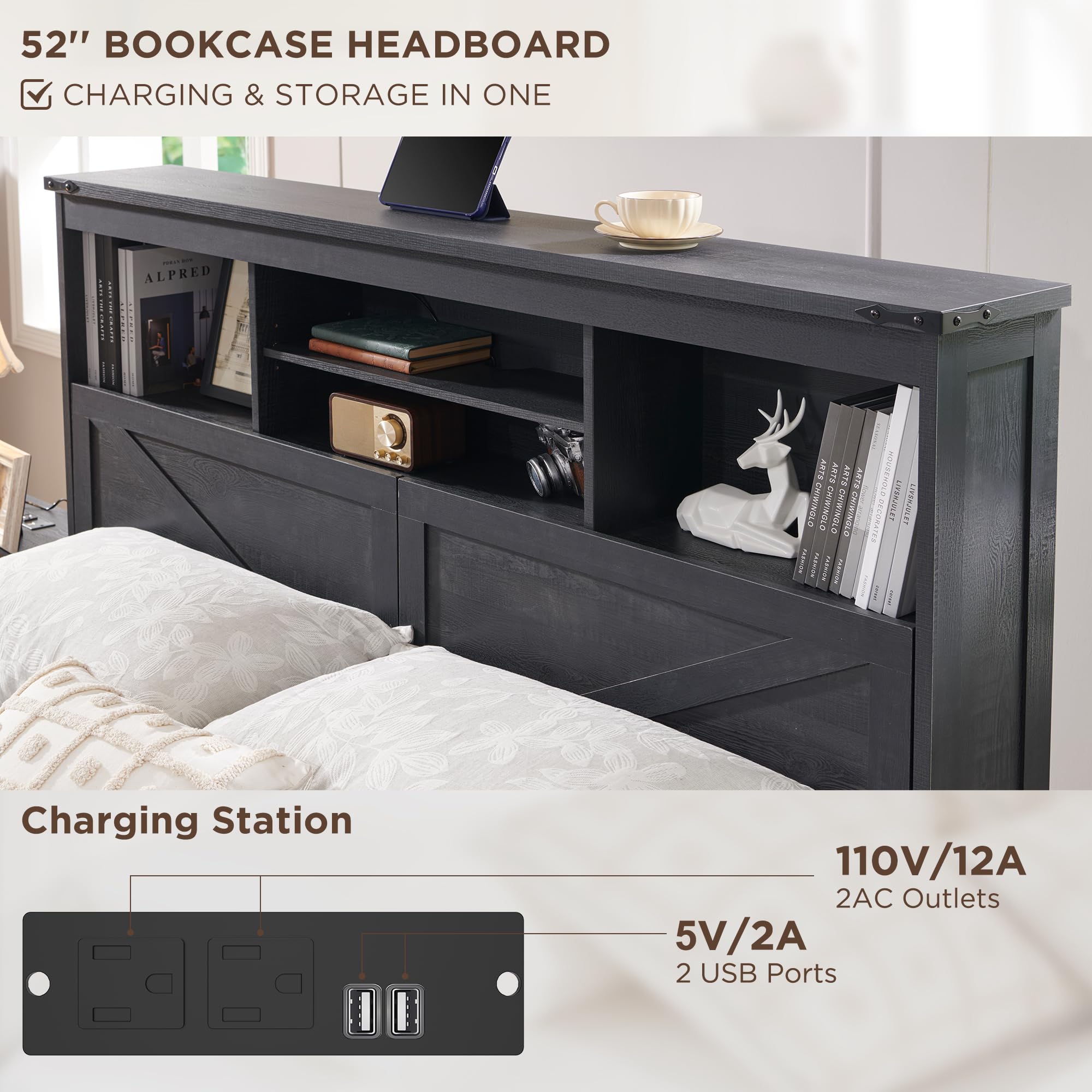 Farmhouse King Size Bed Frame  - đánh giá và giá King Size Bed Frame With Storage Drawers