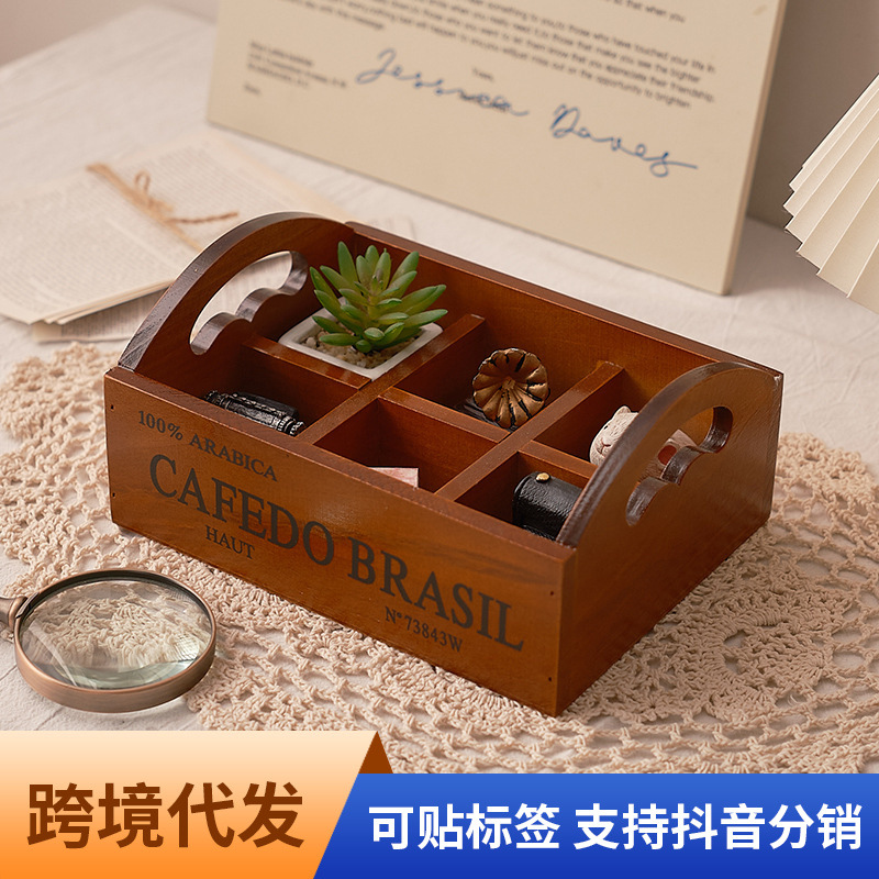 Zakka retro wooden portable si - đánh giá và giá Storage