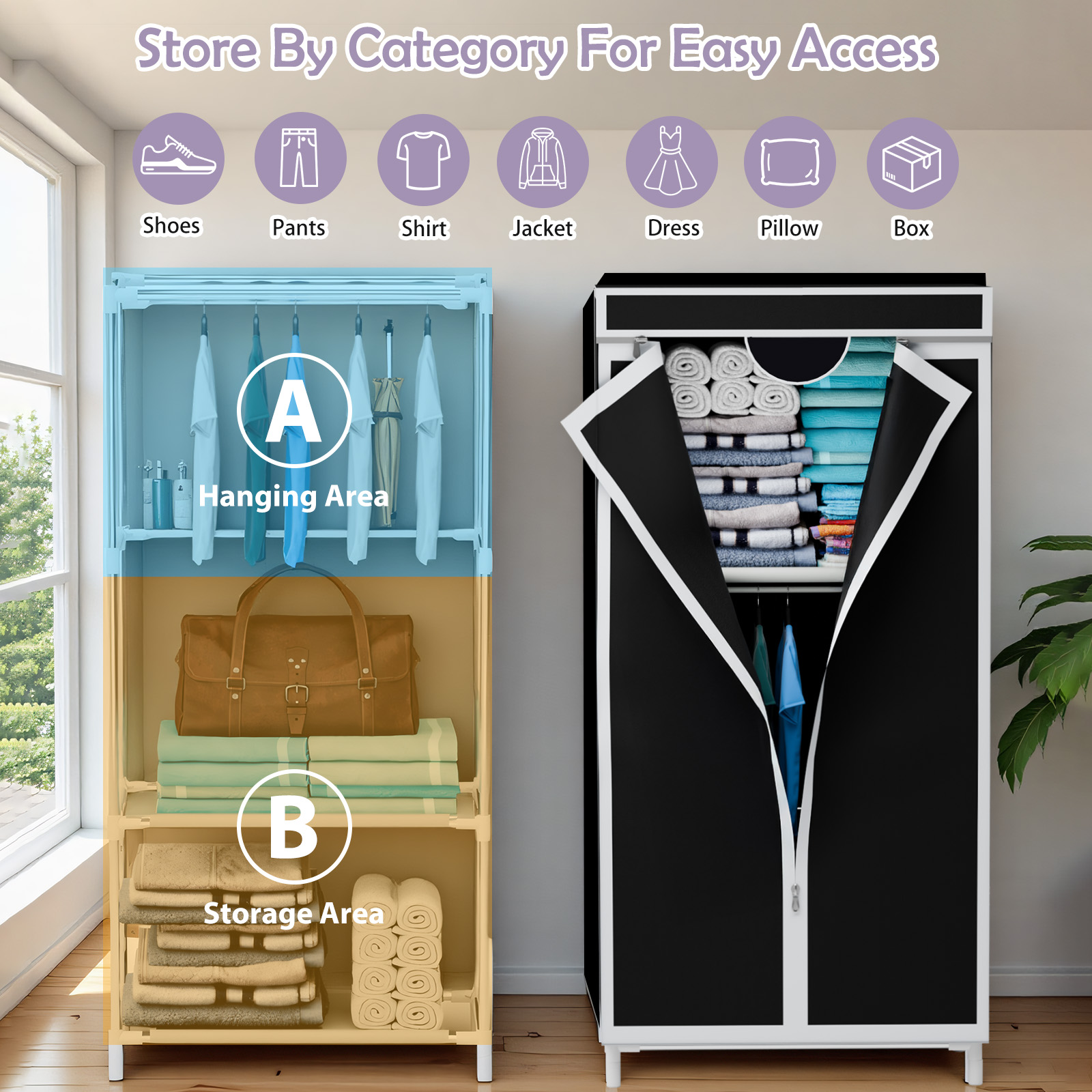 Portable Fabric Wardrobe Close - đánh giá và giá Wardrobe Closet Portable Fabric Cover