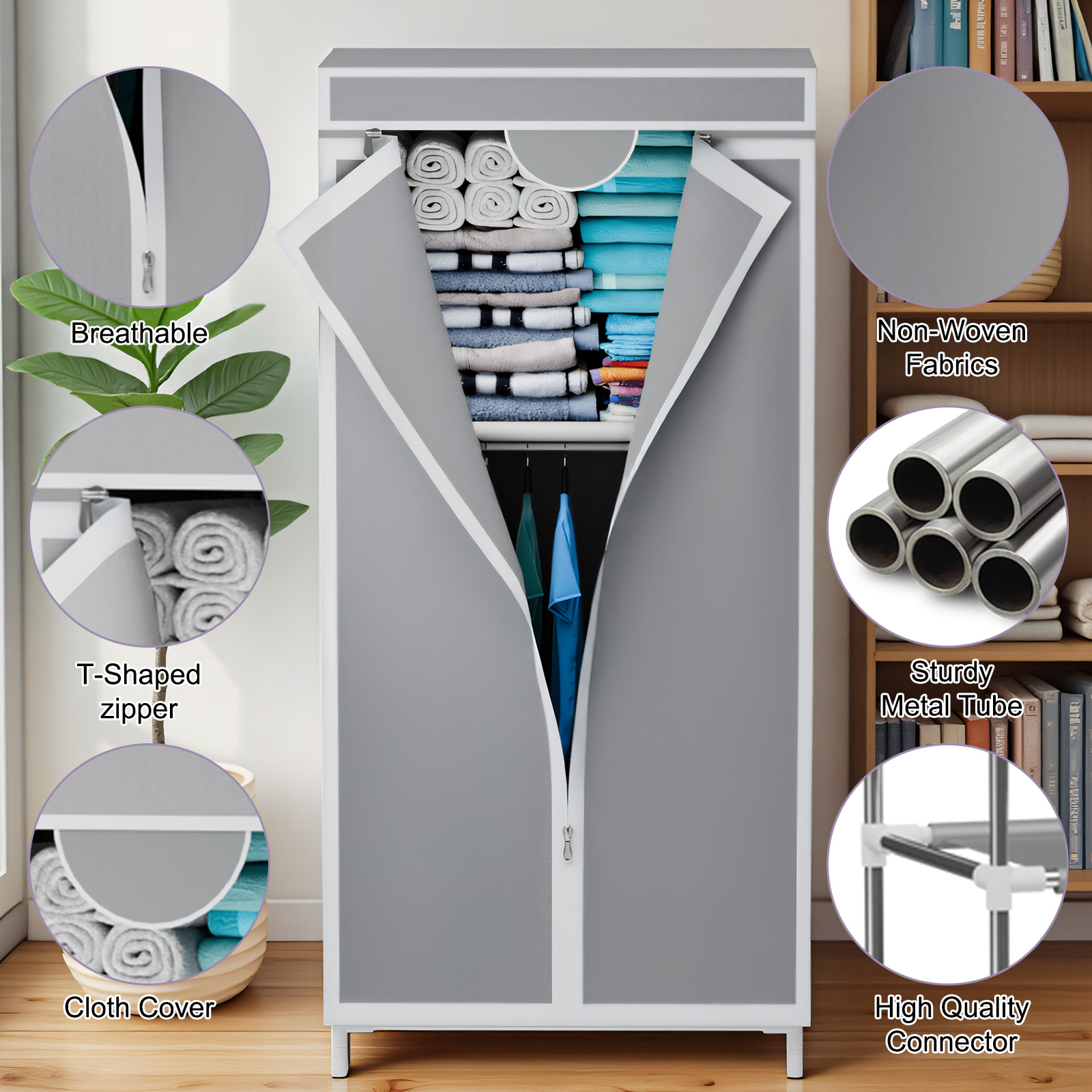 Portable Fabric Wardrobe Close - đánh giá và giá Wardrobe Closet Portable Fabric Cover