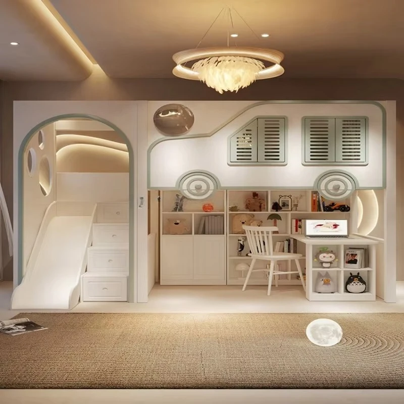 New Design Kids Luxury Bunk Be - đánh giá và giá Bunk Bed With Stairs And Slide